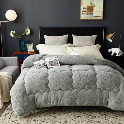 Warm Comforter Thick Bedding Filler Artificial Lamb Cashmere Blanket Throws