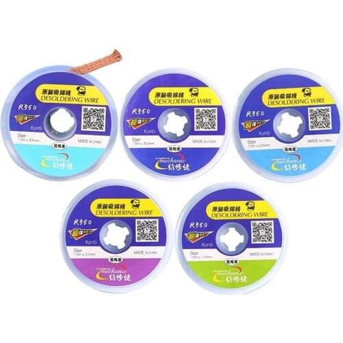 Original Mechanic R350 Solder Wick Remove Desoldering Wire 1.5 2.0 2.5 3.0 3.5MM Tin Strip BGA Motherboard Repair