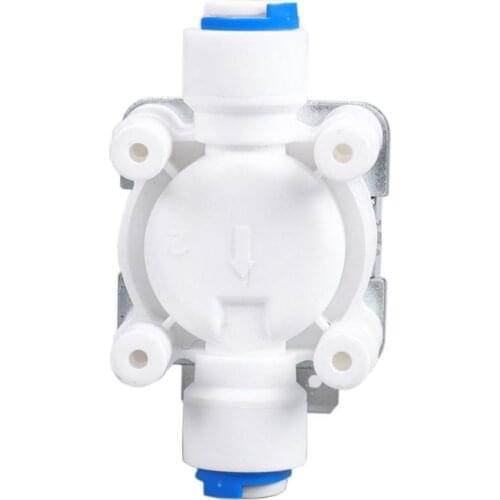 Plastic Solenoid Valve 220V 1/4" Hose Pipe Quick Connection Water Purifier Drinking Fountain Pressure Controller Switch