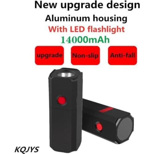 KQJYS Portable Power Bank Waterproof true 14000mAh Battery Charger For Sansung Huawei iPhone Backup Power Bank Charger With LED