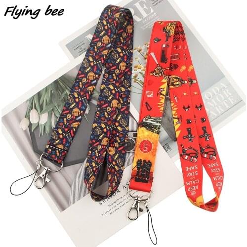 Flyingbee Fire Equipment Neck Strap Lanyard For Keys ID Card Phone USB Badge Holder Hang Rope Lariat Lanyard For Firemen X1655