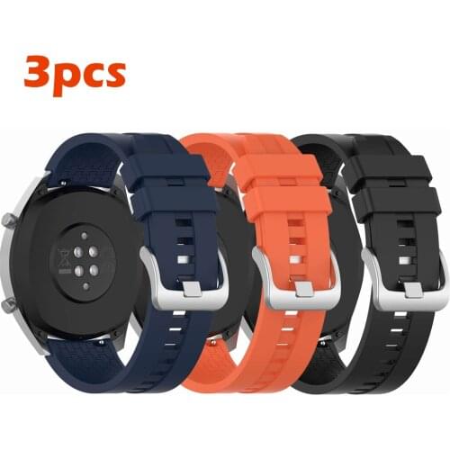 3pcs Band for Ticwatch Pro 3/ Huawei Watch GT 2 Pro/GT 2e/GT2 46mm/Galaxy Watch 3 45mm/Gear S3 Strap 22mm Silicone Watchband