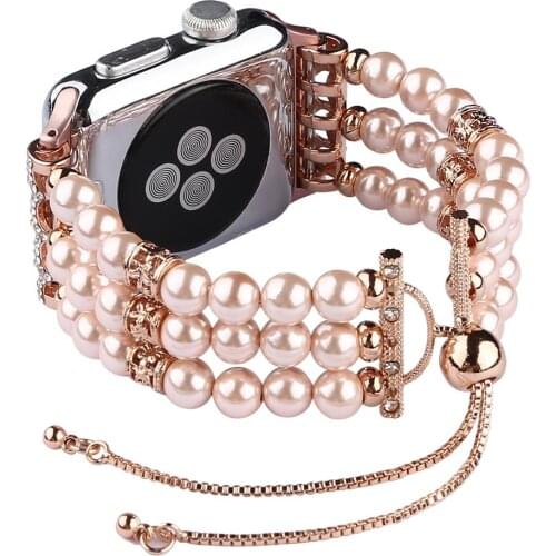 Fashion pearl Strap for apple watch 5 4 band 44mm 40mm iwatch band 42mm correa apple watch 38 mm women belt bracelet watchband 3