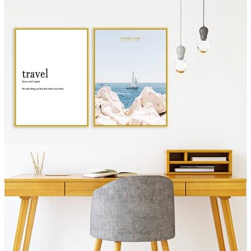 Nordic Scandinavian Style Travel Poster Black And White Canvas Painting Hd Print Wall Art Pictures For Living Room Decoration