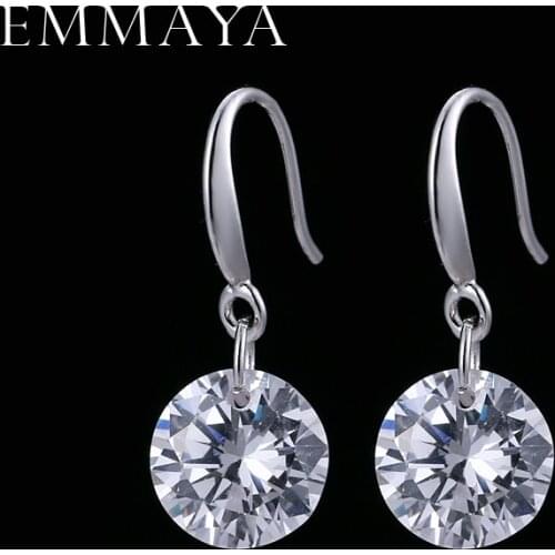EMMAYA Austrian Crystal Wedding Earrings Silver Color Fashion Brand Vintage CZ Crystal Jewelry For Women