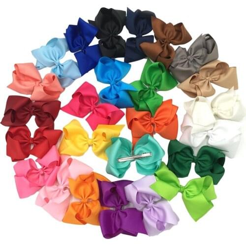 XIMA 75pcs/lot Hot 5inch Grosgrain Ribbon Baby Girls Bows with Clip for Children Hair Accessories