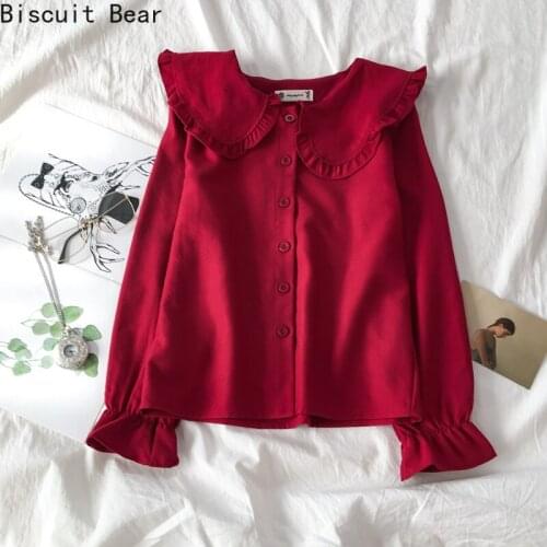 Women Shirts Peter Pan Collar Hot Sale Korean Style Trendy Fashion Students Kawaii Lovely Daily Streetwear Womens Casual Blouses