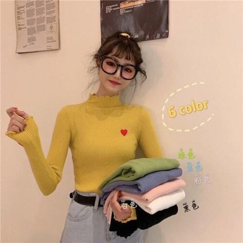 Woman Sweaters Long Sleeve Pullover Skinny Inner Match Sweater Sweater