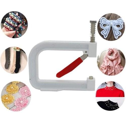 1Set Manual Nailed Bead Machine Clothing Manual Pearl Cap Bead Rivet Craft for DIY Repair Knitting Lace Hat Hair Tools