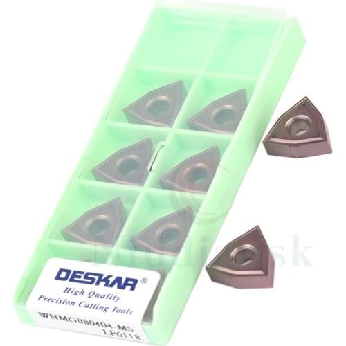 10Pcs WNMG080404-MS LF6118 Stainless Steel Cutting Tools WNMG080408-MS LF6118 Hard Alloy CNC Lathe Turning Tools Carbide Inserts