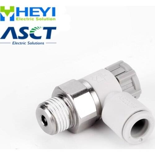 10PCS/bag ASxx01 throttle valve L type AS 4-8mm-M5 1/4" Air Flow Speed Control Valve Tube Pneumatic Push In Fittings