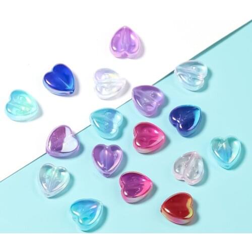 100/200pcs 8mm Transparent AB Charms Star Heart Shape Acrylic Beads Loose Spacer Beads for Jewelry Makeing DIY Handmade Bracelet