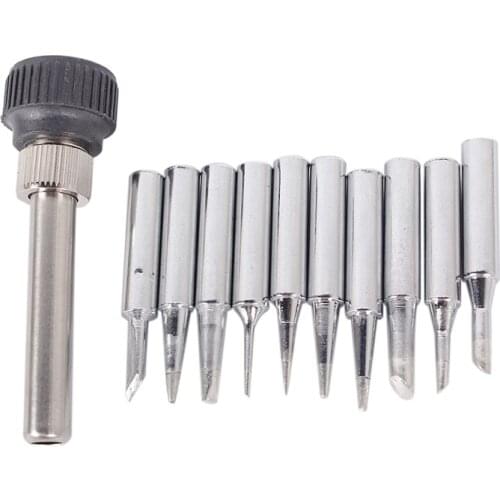 11pcs /lot 900M-T Lead-free Soldering Iron Tip For 936 Hakko SAIKE ATTEN AOYUE KADA YIHUA Solder Rework Station Welding Tool