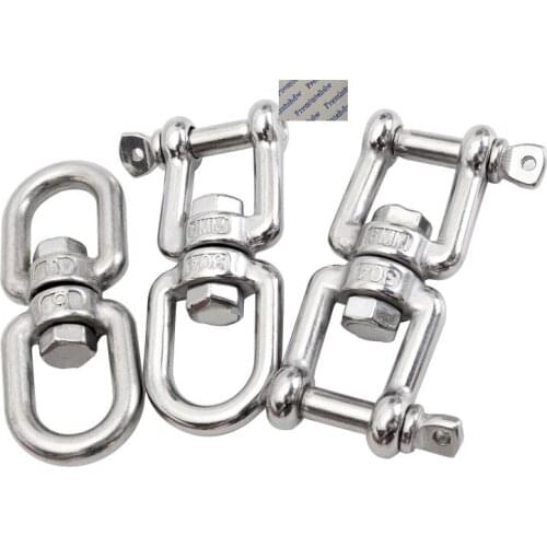 2Pcs 304 Stainless Steel Eye To Eye Double Ended Swivel Shackle Ring Dog Leash