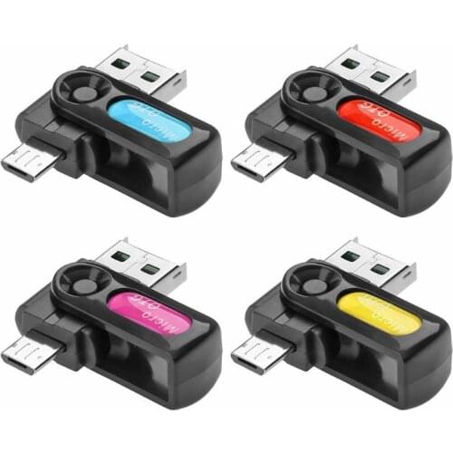 2 in 1 USB OTG Card Reader Micro USB OTG TF/SD Card Memory Cardreader Adapters for Phone Extension Readers Plug and play