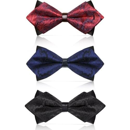 2019 Fashion Designer Brand Bow Ties French Gentleman Bow Tie Paisley Wedding Bowtie Anniversary Butterfly Knot with Gift Box
