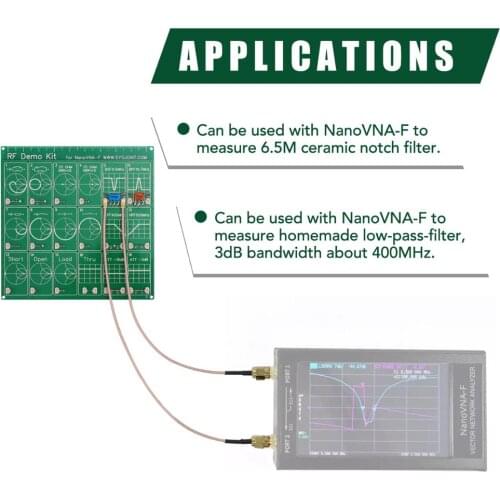2020 RF Demo Kit For NanoVNA VNA RF Test board Vector Network Test Filter / Attenuator Free Shipping