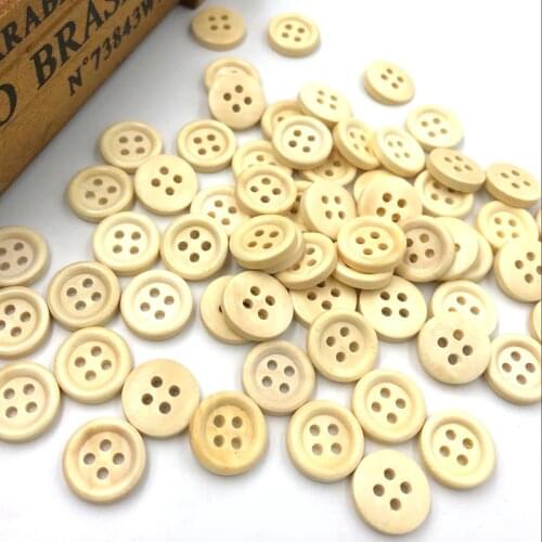 30/50/100pcs 4 Holes Kids Sewing Wood Buttons 15mm Sewing Craft Mix Lots WB105
