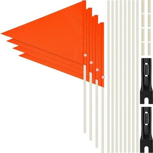 4 Pieces 6 Feet Bike Safety Flag with Pole, Adjustable Height Waterproof Orange Safety Flag for Safety Outdoor Cycling