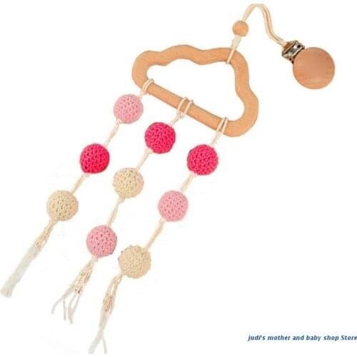 67JC Baby Stroller Pendant Beech Cloud Tassel Rattle Pacifier Chain Clip Bed Bell Toy