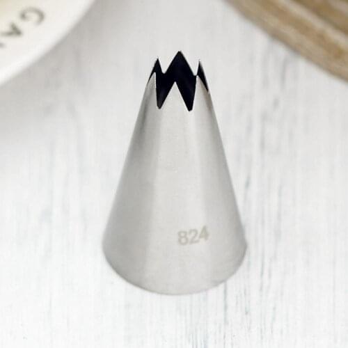 #824 Open Star Piping Nozzle Cake Decorating Cream Paste 6-Teeth Icing Tips For DIY Cookies Meringue