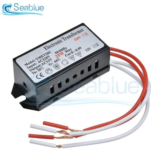 AC 220V to 12V 20W LED Electronic Transformer Low Voltage Halogen Lamp Transformer For Halogen Lamp & Crystal Lamp G4 Light Bead
