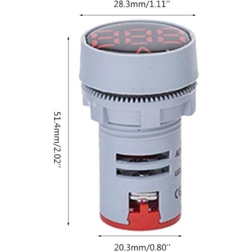 AC 24-500V Voltmeter Voltage Gauge Indicator Light Lamp 22mm Round Volt Signal T3EF