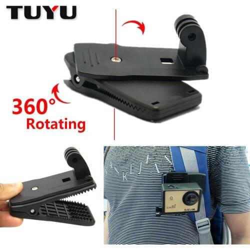 TUYU for Go Pro Accessories 360-Degree Rotation Clip For GoPro Hero 6 5 4 3+ 3 2 1 for Xiaomi yi for SJCAM for SJ4000 EKEN H9