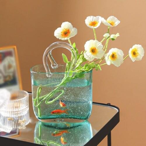 Fish Tank Flower Vase for Decorative Nordic Glass Nordic Vase Hydroponics Plants Vases Ornaments Home Modern Glass Candle Holder