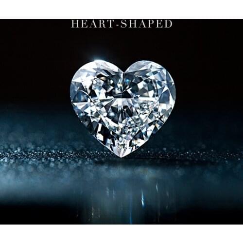 D color Heart-shaped Moissan diamond loose stone , with GRA certificate, black card, waist line code number