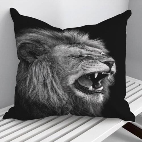 Angry wild lion roaring Throw Pillows Cushion Cover On Sofa Home Decor 45*45cm 40*40cm Gift Pillowcase Cojines Dropshipping