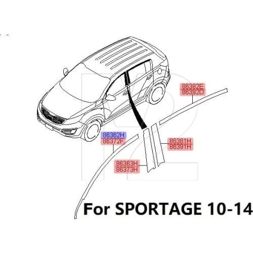 Black-Out Tape Black belt on the door frame For I30 ELANTRA-HD 06 SOLARIS 11-14 For k3 CERATO FORTE SPORTAGE 10-14