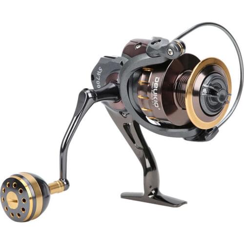 DEUKIO Fishing Reel All Metal Spinning Fishing Wheel 4+1BB 5.0:1 Long Shot Spool Spinning Reel SW2000-SW7000 Spinning Wheel