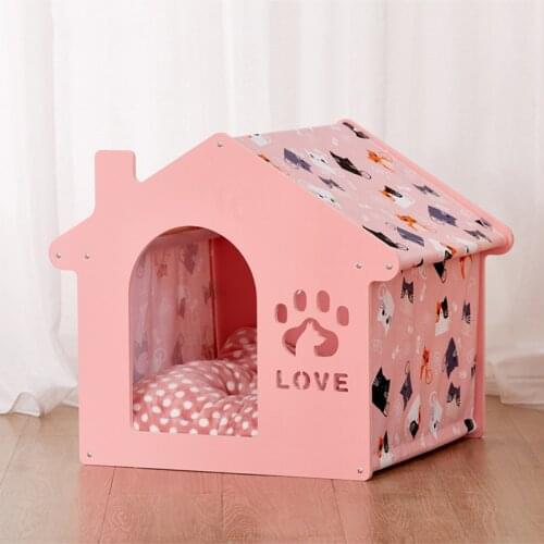 Pet dog house cat wooden detachable small and medium-sized pet