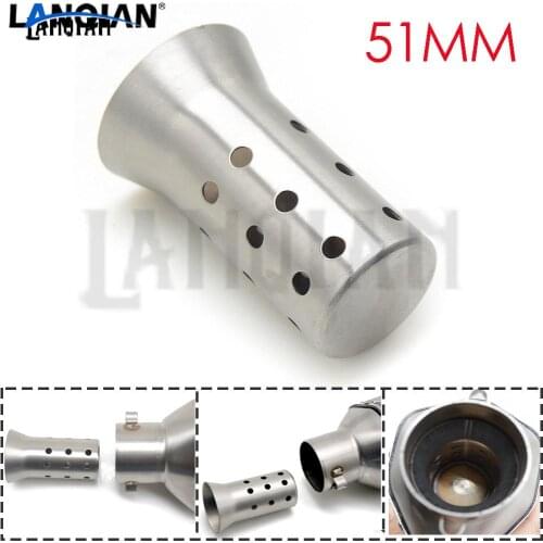 51MM DB Killer Silencer Exhaust Pipe Muffler Noise Sound Eliminator For Honda YAMAHA Kawasaki Suzuki BMW With Stainless Steel