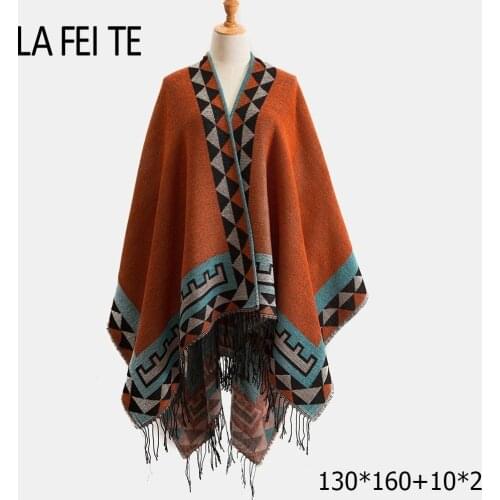 Cashmere Blanket Scarf Women Poncho Winter Wool Stoles Cashmere Pashmina Shawl Female Long Winter Poncho For Women Scarf Warm