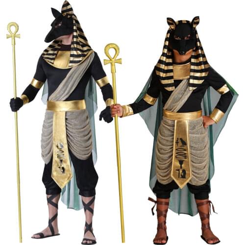 New Halloween kid Adult Stage Performance Ancient Egypt The guardian of deaths tomb Anubis cosplay costume