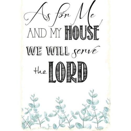 Creative Tin Sign As For Me and My House We Will Serve the Lord Funny Novelty Metal Sign Retro Wall Decor For Home Restaurants
