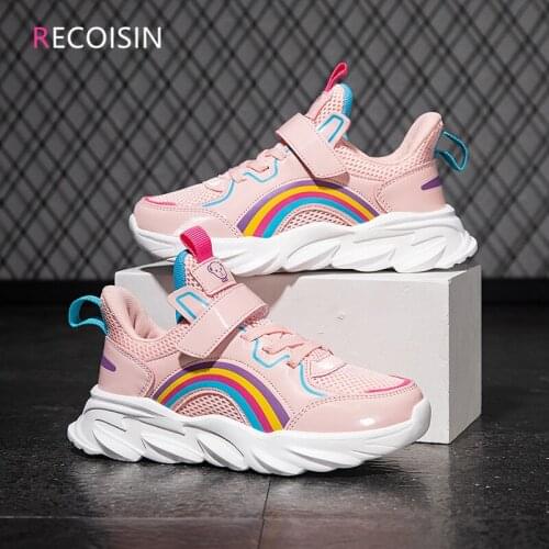 2021 Fashion Running Sneakers Kids Shoes Girls Breathable Mesh Sneaker Girls tenis infantil Children Shoes Chaussure Enfant