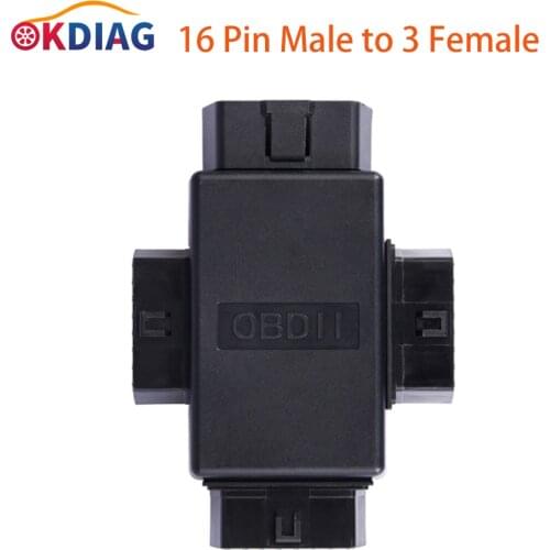 OBD2 OBDII Full 16 Pin Male to 3 Female 1 to 3 OBD Cable Splitter Converter Adapter for Diagnostic Extender Diagnostic Cables