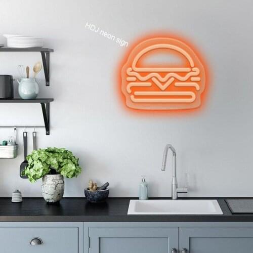 Lights LED Neon Sign Custom Lighting Home House Room Wall Decor Lighting Plate Sconce Hamburgs Logo Neon Signs Lamp Tape