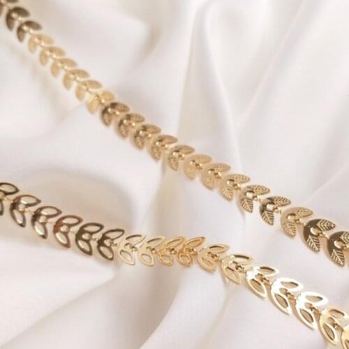 Plated True Gold Hollow Willow Leaves Necklace Bracelet Chains DIY Jewelry Making Accessories Jewellery Findings