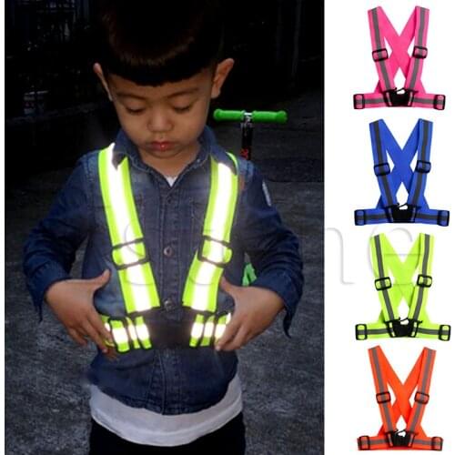 Kids Adjustable Safety Security Visibility Reflective Vest Gear Stripes Jacket 62KB Dropshipping