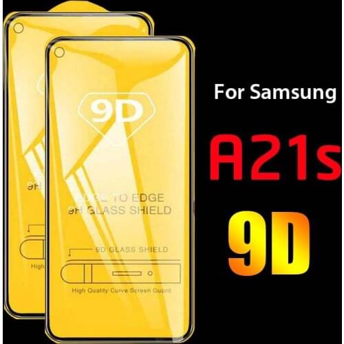 2Pcs 9D Protective Glass For Samsung Galaxy A21s 3D Tempered Glass on The Samsan A12 A02 A32 A02s A 21s Safety Screen Protector