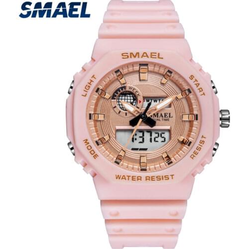 Women Watches Sport Waterproof Watch Kids Dual Time Display Digital Stop watch Alarm Clock 8037 Sports Bracelet Girls Watches