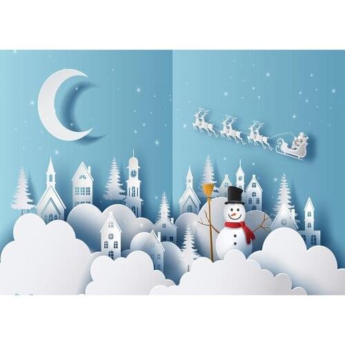 Winter Snowman Christmas Photography Backdrop Computer Printed Background for Baby Children Family Party Photobooth Photo Studio