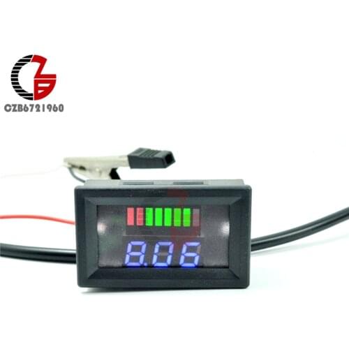0.56" LED Digital Voltmeter 6V 12V 24V 36V 48V Battery Capacity Indicator Voltage Meter Lead Acid Power Volt Tester Detector