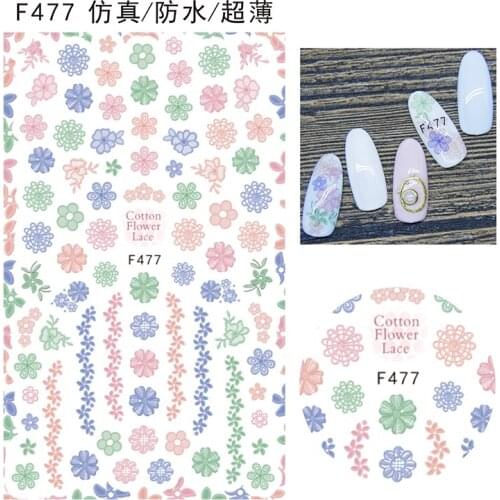 10PCS Color Flower Waterproof Ultra-Thin Rose Flower Love Pattern Nail Sticker Nail Slider Decoration Beauty Tool