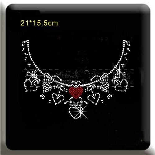 2pc/lot REd Phoenix iron on transfers motif rhinestone patches hot fix rhinestone transfers appliques for shirt