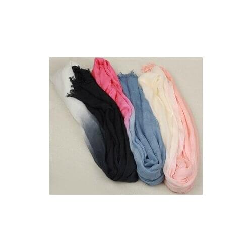 2020 New Modal Hanging Dye Scarf ombré hijabs Muslim Turban Gradient Colorblock Short Tassel Travel Sunscreen Ombre Shawl
